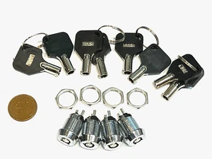 4 Sets Ignition Key Starter Switch Barrel With 2 Keys For Truck Car Tractor - Picture 1 of 2