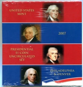U.S.MINT 2007 P&D Uncirculated Presidential Dollar Set - Mintsealed- President - Picture 1 of 3