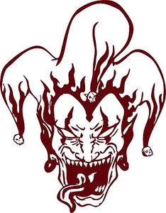 Jester Clown Tribal Flames Skull  Car Truck Laptop Window Vinyl Decal Sticker - Picture 1 of 2