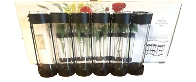 Испытательная трубка ваза черный металл растение размножения станции 6 стекла Lab ̼Serpentine новый - Изображение 1 из 4