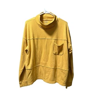 Croft & Barrow Women's L Solid Golden Spice Knit Top, Mock Neck, Long Sleeves - Picture 1 of 5