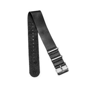 Timex Black One-Piece Leather Sports Slip-Thru Watch Band Available in 18mm/20mm - Picture 1 of 3