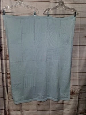 Carters Child Of Mine Blue Knit Cotton Baby Blanket Giraffe Dot Sun Horse Animal - Image 1 of 4