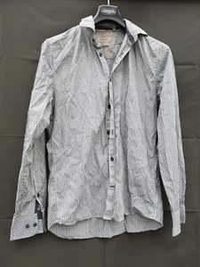 Camisa Para Hombre Grande Por Martinica Tarjeta Fácil Azul Blanco Cuadros Estampado Algodón  - Imagen 1 de 7