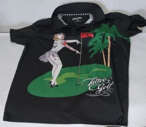 Tattoo Golf Herren Schwarz Polo Gr. 2XL Pin-Up Girl Grafik Lucky 13 Serie XXL - Bild 1 von 6