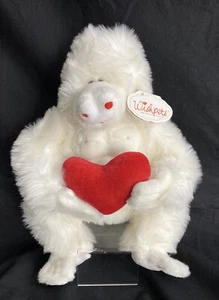 Wishpets 13 Zoll weißer Plüsch-Affe mit rotem Herz Stofftier Valentinstag Liebe - Bild 1 von 10