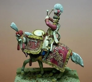 1/32 54mm Ottoman Military Drum Rider Resin Statue Cavalry Sculpture Unassembled - Picture 1 of 1