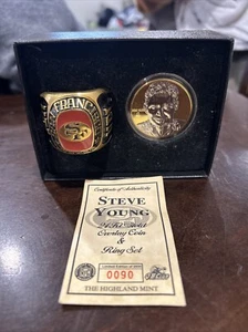 San Francisco 49ers STEVE YOUNG Highland Mint 24K Gold Plated Coin Team Ring - Picture 1 of 6