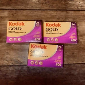 Kodak Gold 200 35mm 24 Exposures Cheap Colour Film 3 Pack Expired Global Postage - Picture 1 of 24