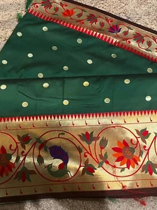 BiG Border Paithani Seidensaree, indische traditionelle Saree, Hochzeitskollektion - Bild 1 von 51