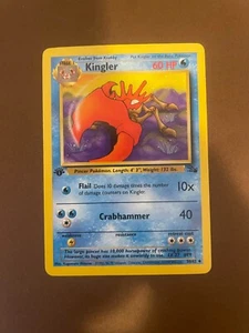 Pokemon Card Kingler Fossil 1st Edition Common 38/62 Near Mint Condition - Picture 1 of 10