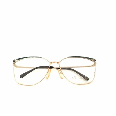 Christian Dior Eyeglasses 2861 Gold and green 45 Size 58mm Frame New - Image 1 of 4