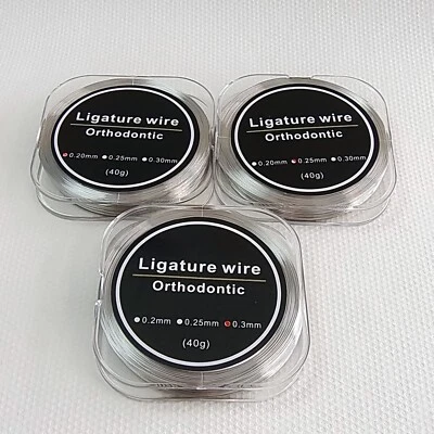 Dental Orthodontic Ligature Wires Stainless Steel Round 0.2/0.25/0.3mm 40g - Image 1 of 2