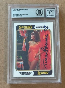 TINA LOUISE SIGNED CUSTOM GILLIGAN'S ISLAND CARD AUTO GRADE 10 BECKETT BAS - Picture 1 of 2
