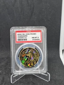 PSA 8 Charizard Theme Deck COIN Charizard Pokemon Vivid Voltage Foil Coin TCG GO - Picture 1 of 2