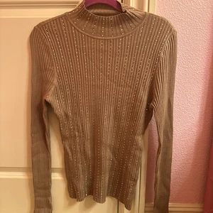 Inc. Rollkragenpullover Damen beige (L) braun mit Verzierungen - Bild 1 von 6