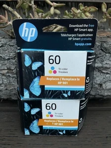 Lot Of 2 HP 60 Tri-Color Genuine Ink Cartridge Standard Yield HP 901 Exp:06/25 - Picture 1 of 7