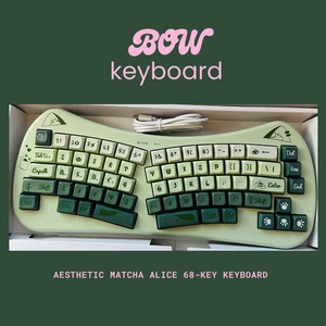 aesthetic matcha alice 68-key keyboard tri-mode 2.4g/bt/usb-c rechargeable - Picture 1 of 10