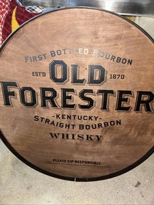 Old Forester Bourbon Barrel Head Looking Sign 21” Dia. - Picture 1 of 3