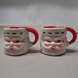 (2) Mini tazas Guiñando el ojo de Santa vintage Japón años 50 Navidad - Imagen 1 de 13