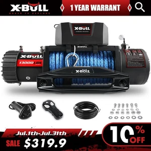 X-BULL Electric Winch 13000lbs 12V Synthetic Rope Towing Trailer Truck 4WD 4x4 - Picture 1 of 16