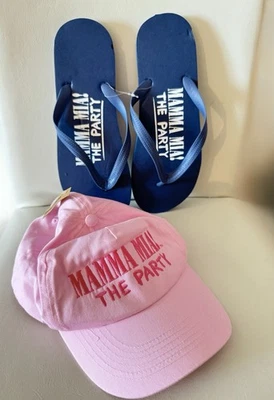 Mama Mia The Party Cap And Flip flops BNWOT Baseball Hat And Flip-flops UK 11 - Image 1 of 4