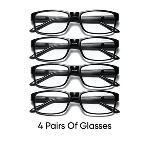4 pares de gafas de lectura unisex para lectores de luz azul gafas de computadora, negras - Imagen 1 de 9