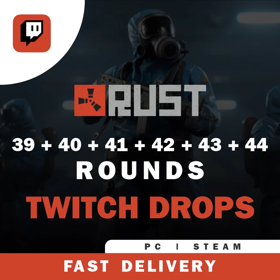 Rust Twitch Drops -  Round 39 + 40 + 41 + 42 + 43 + 44 | ALL 68/68 Items/Skins - Image 1 of 1