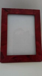 Marco de fotos de madera roja de 4,50" x 6,50" interior caballete trasero usado - Imagen 1 de 6