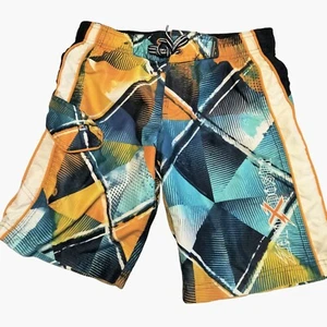 ZeroXposur Swimsuit Shorts Size 7 Boys Blue Orange Geometric shorts - Picture 1 of 16