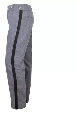 Pantalón de lana gris oficial de la Guerra Civil de Estados Unidos, ribete negro de 1,5" todas las tallas Foto 1 de 3