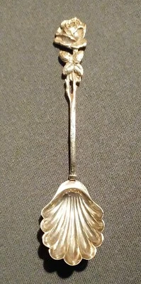 Hildesheimer Rose • Zuckerlöffel • Punze 835 W - Bild 1 von 2