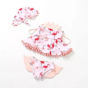Toddler Kids Flamingo Baby Girl Bikini Swimwear Swimsuit Bathing Suit 12 To 18 M - Picture 1 of 11
