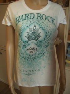 HRC Hard Rock Cafe Mykonos White Rock Couture Series Tee Size M Girl New NWT - Picture 1 of 8