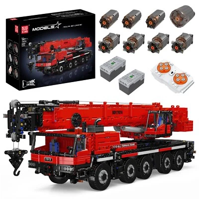 Mould King 17074 Crane Engineering Red Truck Building Block Remote Control - Image 1 of 4