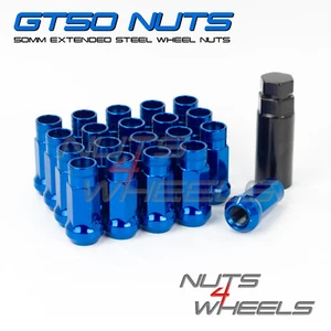 20 x Blue GT50 Wheel Nuts M12x1.5 Fits Honda Insight Logo CRV CRZ HRV - Picture 1 of 3
