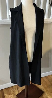 Necessary Objects Women’S Sleeveless Black  Blazer Vest Sz Small - Image 1 of 4
