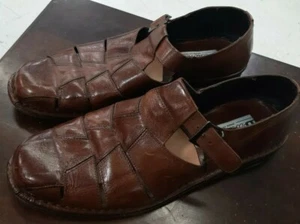KENNETH COLE BROWN LEATHER SANDALS MENS SIZE 10.5 Made In Italy - Picture 1 of 3