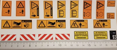Decal-Satz "XL" Sicherheits/Warnaufkleber  für Modellbagger 1:12 - 1:16 - Bild 1 von 4