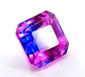 Piedra preciosa suelta GK natural bicolor 9,38 quilates + certificado Asscher zafiro pitambari - Imagen 1 de 5