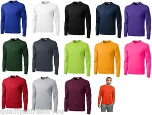 Mens Moisture Wicking Big & Tall Long Sleeve dri fit Running T-shirts TST350LS - Picture 1 of 14