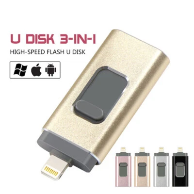 3 in 1 OTG USB Flash Drive Disk External Storage Memory Stick for iPhone Android - Image 1 of 4
