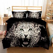 3d Cheetah Quilt Cover Pillowcase Bedding Set King Size Leopard Print