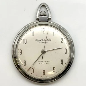 CITIZEN Vintage Pocket Watch Mechanical Manual 17 Jewels Open Face Parashock - Picture 1 of 6