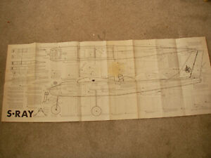 Aamco Kit Plans of the S-Ray a vintage sports aerobatic model 52" wingspan