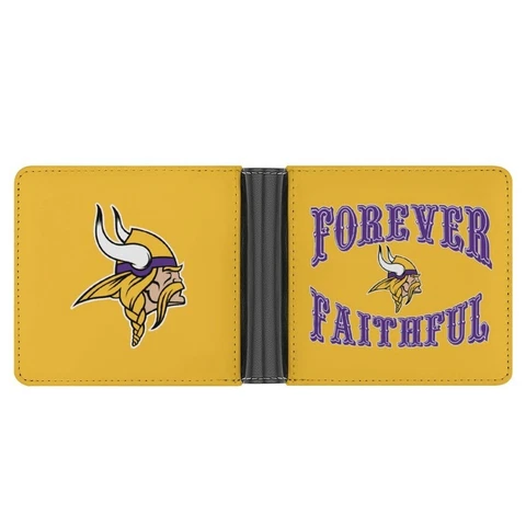 Forever Faithful Minnesota Vikings Fans PU Wallet Double Sided Printed Wallet Cover