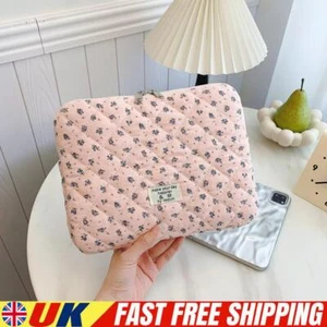 Floral Laptop Sleeve Quilted Laptop Case for 11 Inch Laptop Tablet (pink) - Afbeelding 1 van 10