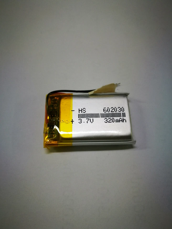 batteria ricaricabile LiPo 3.7 v 320 mha 602030 arduino elettronica CUFFIE - Immagine 1 di 2