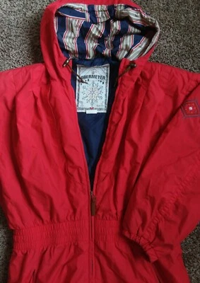 Chaqueta de invierno de esquí bordada roja OBERMEYER talla 10 para mujer-EUC Foto 1 de 4