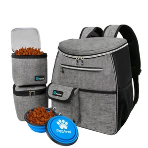 Pet Supply Container Travel Bag Set Weekend Tote Dog Food Carrier Bowl Organizer - Picture 1 of 45